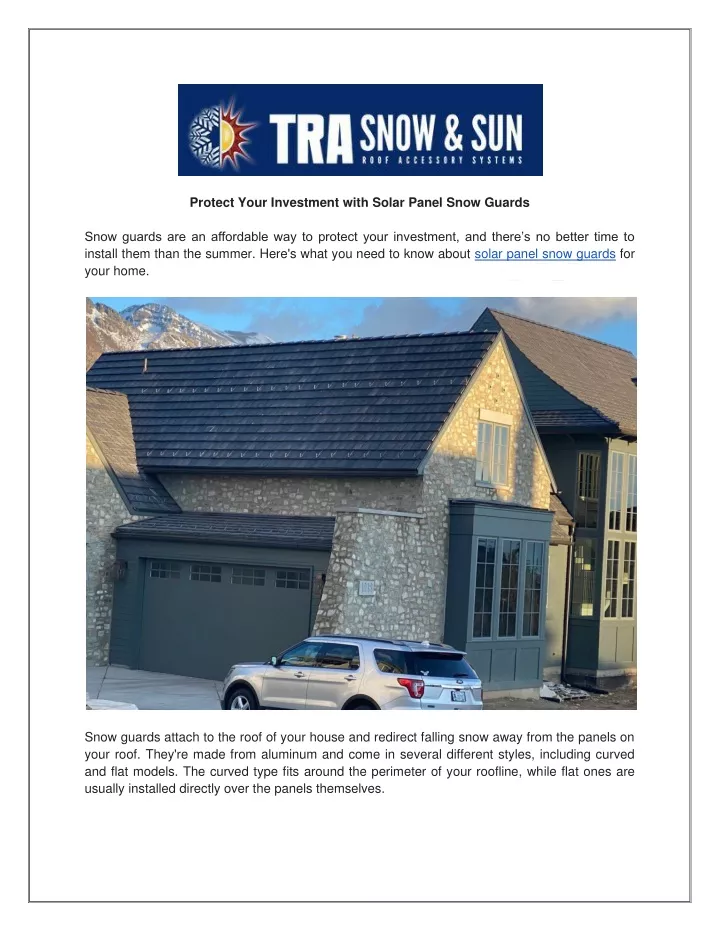 protect your investment with solar panel snow