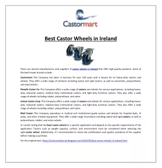 Best Castor Wheels in Ireland