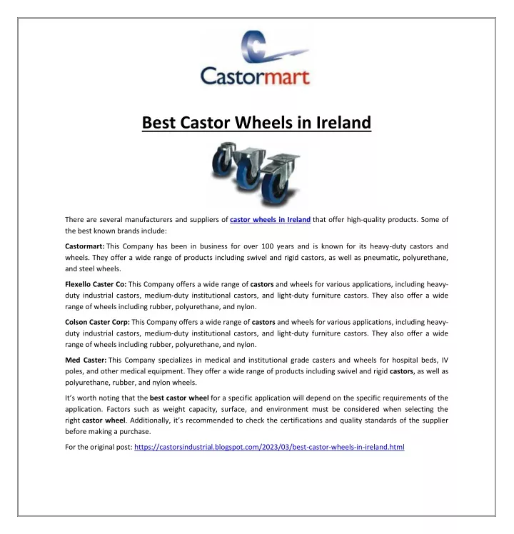 best castor wheels in ireland