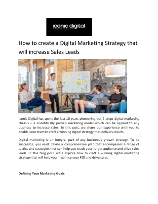 how to create a digital marketing strategy that