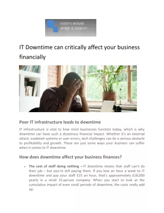 it downtime can critically affect your business