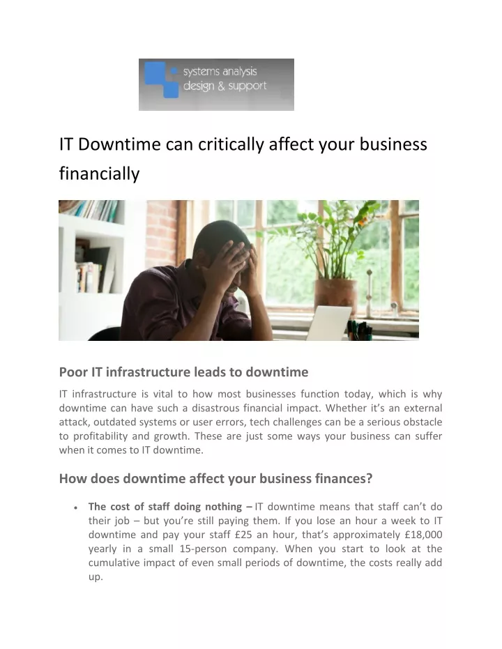 it downtime can critically affect your business