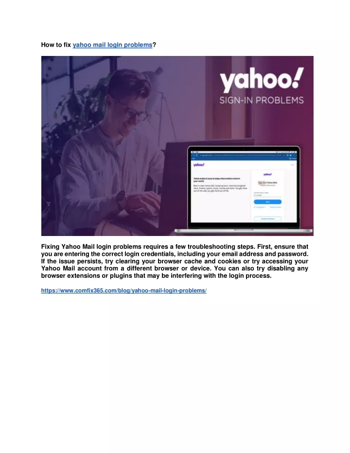 how to fix yahoo mail login problems