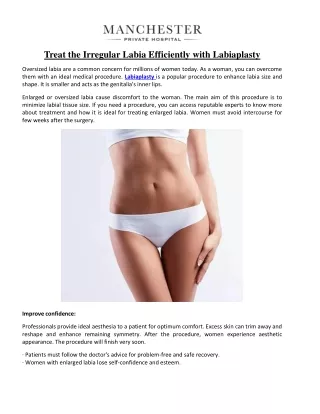 treat the irregular labia efficiently with