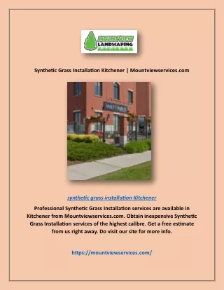 Synthetic Grass Installation Kitchener | Mountviewservices.com
