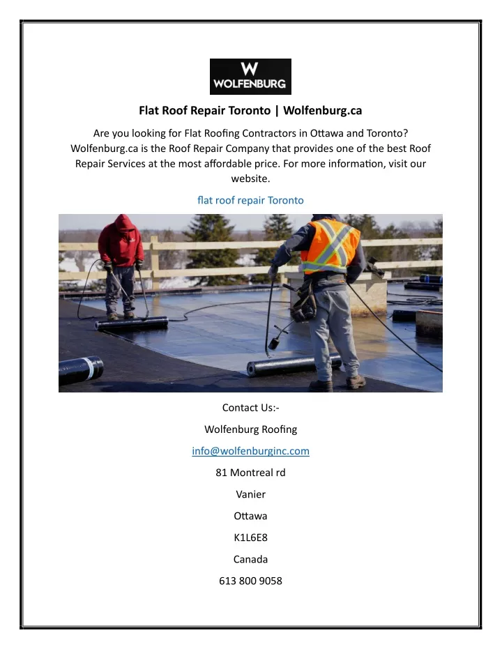 flat roof repair toronto wolfenburg ca