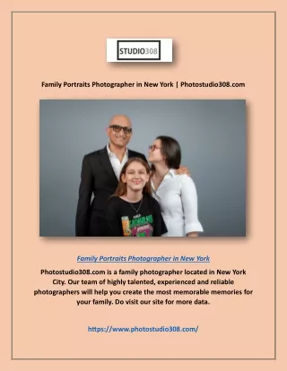 Family Portraits Photographer in New York | Photostudio308.com