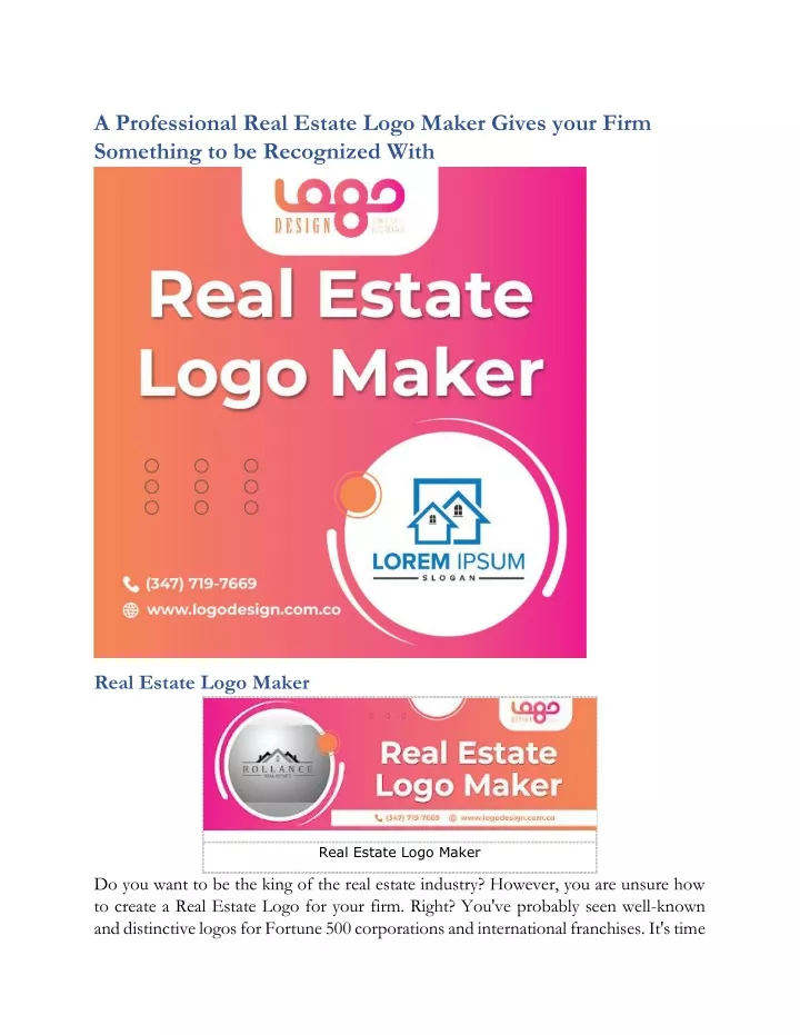 a professional real estate logo maker gives your