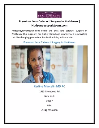 Premium Lens Cataract Surgery In Yorktown | Hudsoneyesyorktown.com