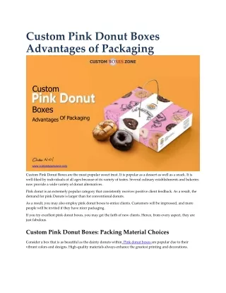 Custom Pink Donut Boxes Advantages of Packaging