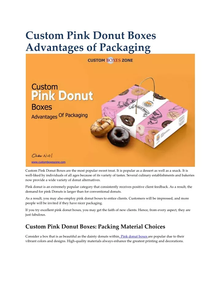 custom pink donut boxes advantages of packaging