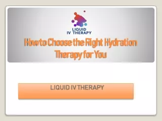 How to Choose the Right Hydration Therapy for You