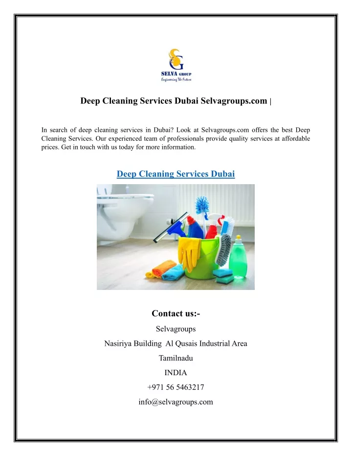 PPT - Deep Cleaning Services Dubai Selvagroups PowerPoint Presentation ...