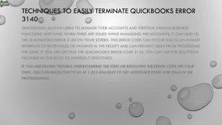 techniques to easily terminate quickbooks error 3140