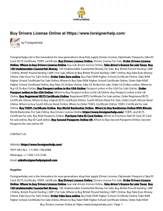 Buy Drivers License Online at https://www.foreignerhelp.com/