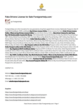 Fake Drivers License For Sale foreignerhelp.com/