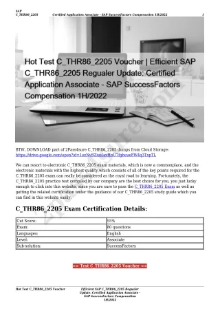 Hot Test C_THR86_2205 Voucher | Efficient SAP C_THR86_2205 Regualer Update: Certified Application Associate - SAP Succes