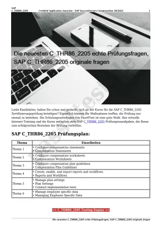 Die neuesten C_THR86_2205 echte Prüfungsfragen, SAP C_THR86_2205 originale fragen