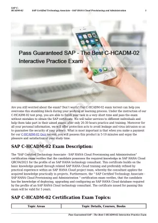 Pass Guaranteed SAP - The Best C-HCADM-02 Interactive Practice Exam