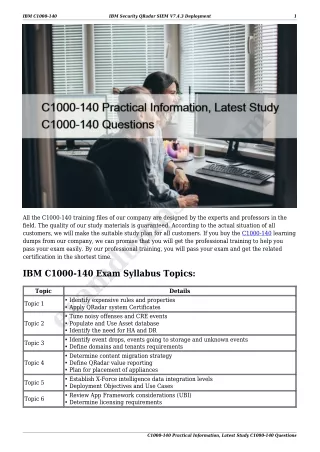 C1000-140 Practical Information, Latest Study C1000-140 Questions