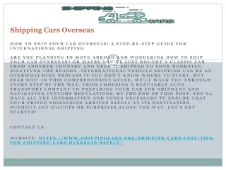 shipping cars overseas