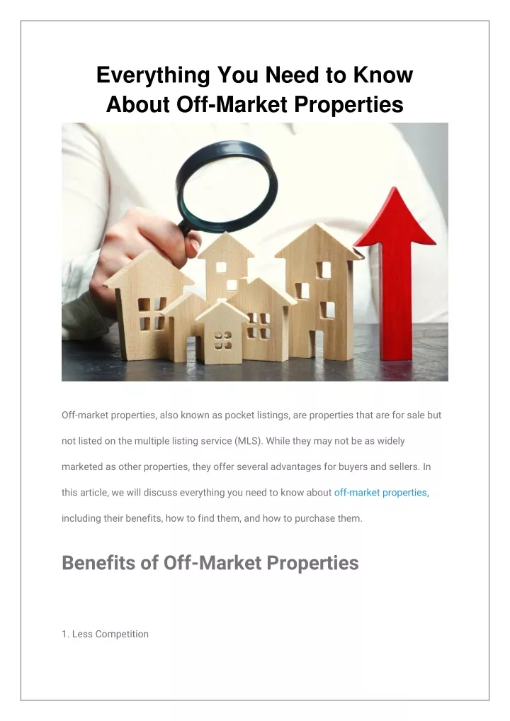 everything you need to know about off market