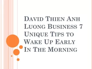 David Thien Anh Luong Business 7 Unique Tips to Wake Up Early In The Morning