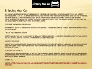 shipping your car