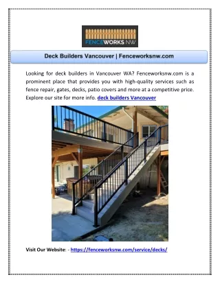 looking for deck builders in vancouver