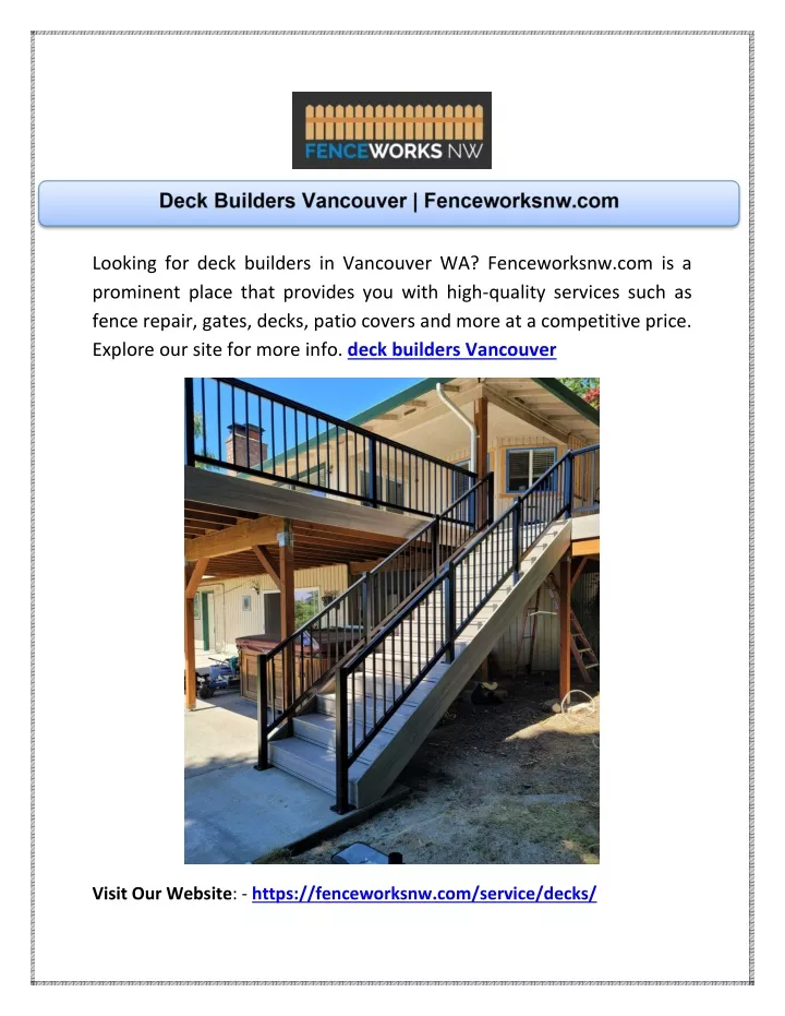 looking for deck builders in vancouver