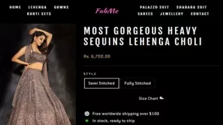 Most Gorgeous Heavy Sequins Lehenga Choli in India & Canada