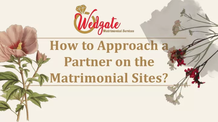 how to approach a partner on the matrimonial sites