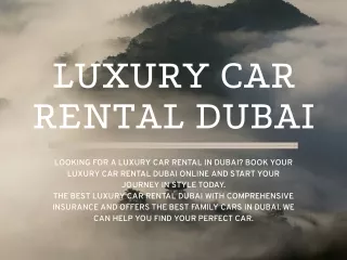 Luxury Car Rental Dubai.