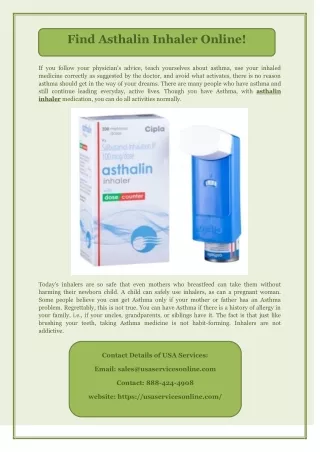 Find Asthalin Inhaler Online!