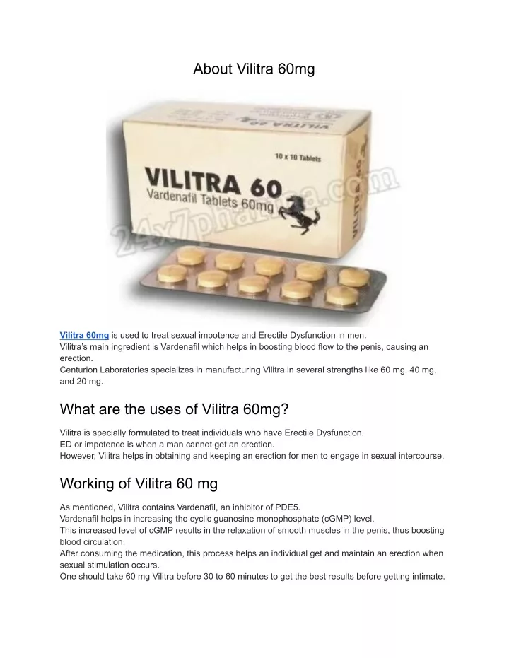 about vilitra 60mg