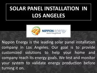 Solar Panel Installation in Los Angeles