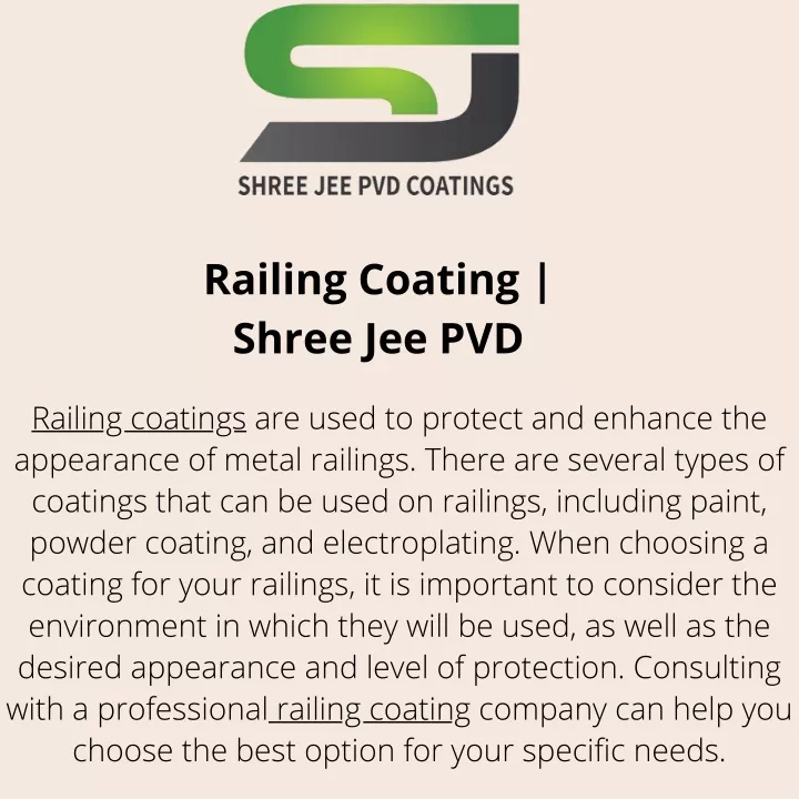 railing coating shree jee pvd