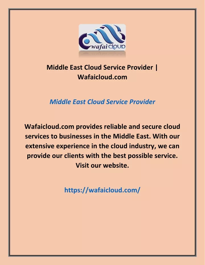 middle east cloud service provider wafaicloud com
