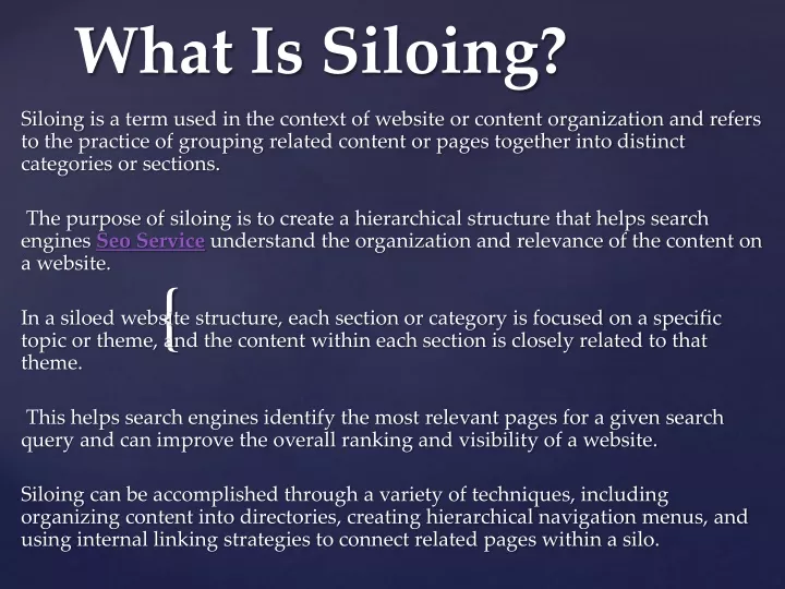 what is siloing