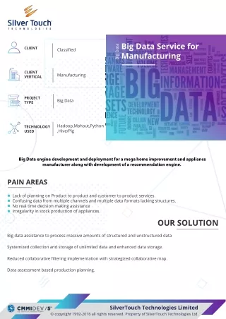Case Study on Big Data Service for Manufacturing - Silver Touch Technologies