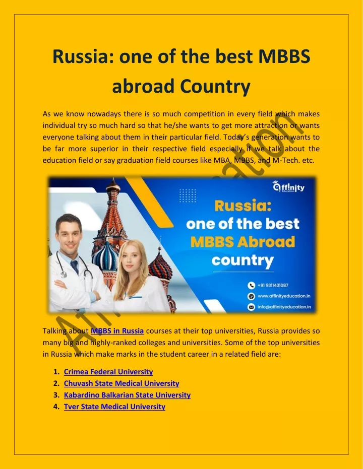 russia one of the best mbbs abroad country