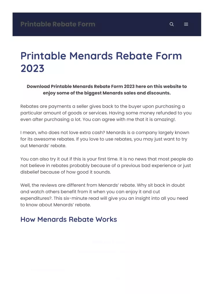 printable rebate form