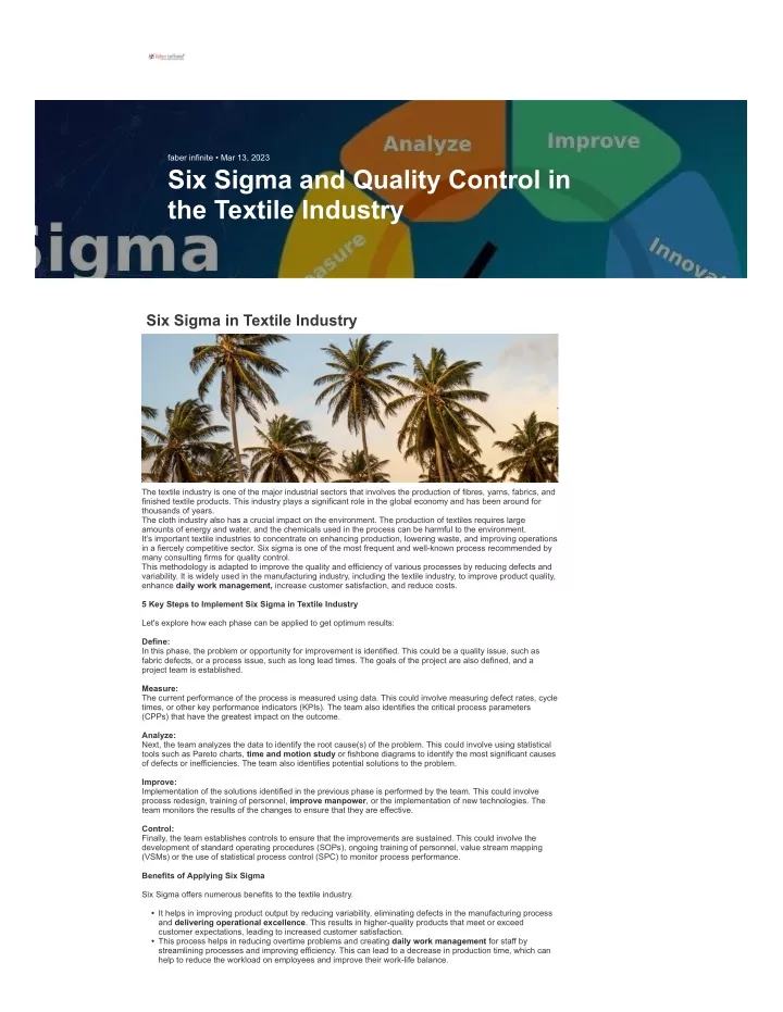 faber infinite mar 13 2023 six sigma and quality