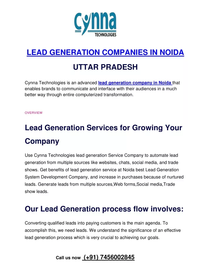 lead generation companies in noida