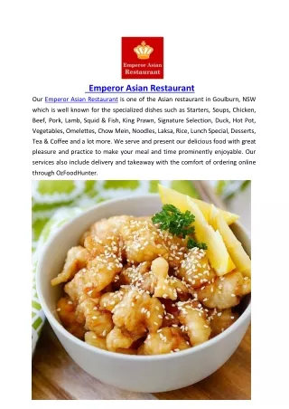 Up to 10% Offer Order Now - Emperor Asian Restaurant