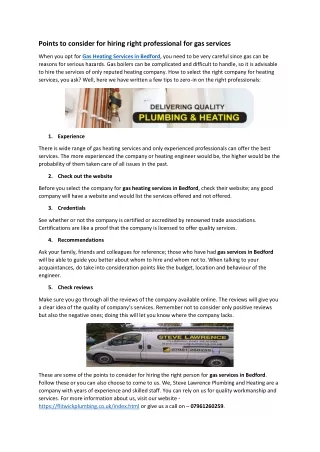 Points to consider for hiring right professional for gas services