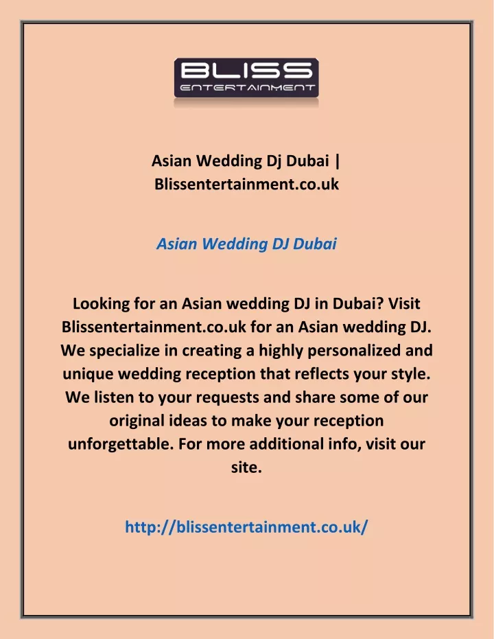 asian wedding dj dubai blissentertainment co uk