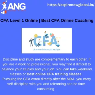 CFA Level 1 Online | Best CFA Online Coaching | Aspirenowglobal