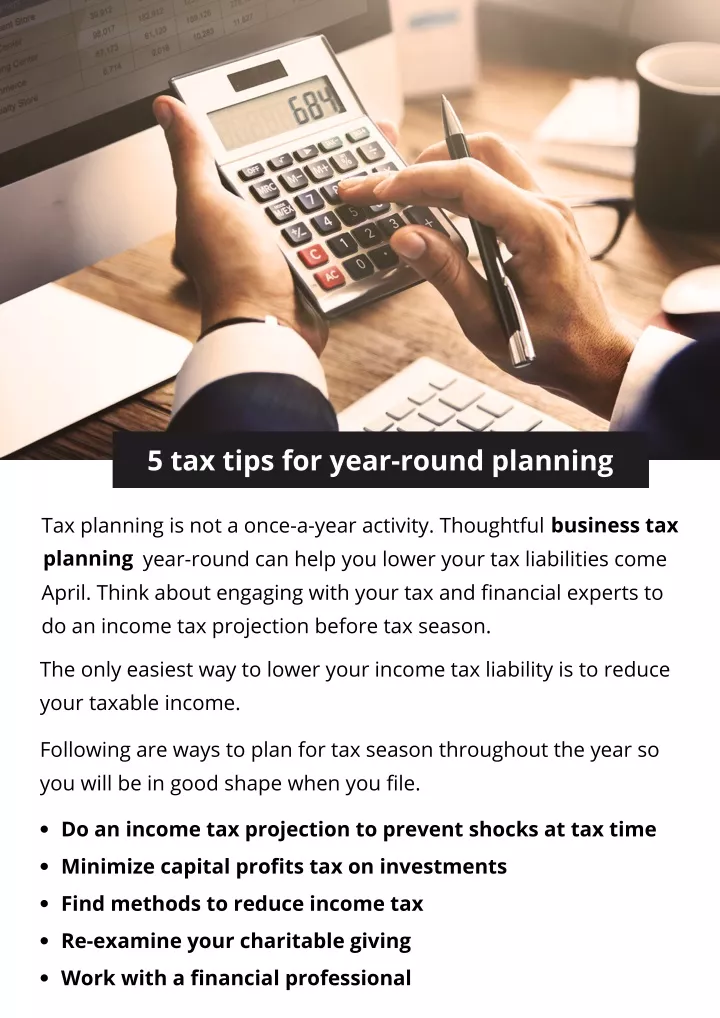 5 tax tips for year round planning