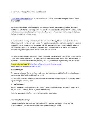 Cancer Immunotherapy Market